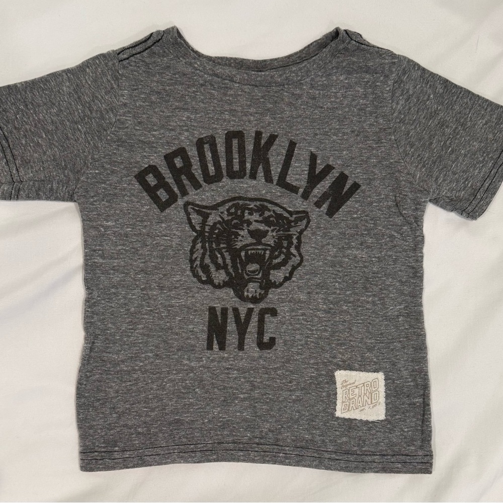 Retro Brand Kids' 2T Gray Brooklyn NYC Tee